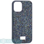 Чехол-накладка силиконовая со стразами SWAROVSKI Crystalline для iPhone 12 mini (5.4") Темно-зеленый №2 - фото 65127