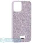 Чехол-накладка силиконовая со стразами SWAROVSKI Crystalline для iPhone 12 mini (5.4") Серый - фото 65129