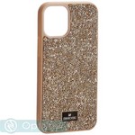 Чехол-накладка силиконовая со стразами SWAROVSKI Crystalline для iPhone 12 mini (5.4") Золотой - фото 67982