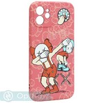 Чехол-накладка силикон MItriFON для iPhone 12 (6.1") 0.8мм с флуоресцентным рисунком AW Розовый J57 - фото 68222