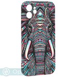Чехол-накладка силикон MItriFON для iPhone 12 (6.1") 0.8мм с флуоресцентным рисунком Слон Зеленый T3 - фото 68258