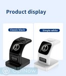 Беспроводное зарядное устройство MItrifON Magnetic Wireless charger stand 3в1 MageSafe Stand (JQ-61) Черный - фото 92304
