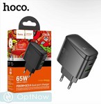 Адаптер питания Hoco CS63A bright PD65W (USB+Type-C) Charger (EU) black - фото 92397