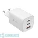 Адаптер питания Deppa Gan USB-A + 2Type-C Power Delivery 3.0А QC 5.0 65Вт (11481) Белый - фото 92601