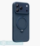 Чехол кожаный KEEPHONE Mehold MagSafe для iPhone 17 Pro Max (6.7") с кольцом Синий - фото 92691