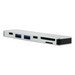 Переходник Deppa Thunderbolt C 7в1 (73122) Type-C to USB3.0x2/ HDMI/ Thunder3/ Type-C/ SD/ MicroSD для MacBook Серебристый - фото 57424