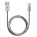 Дата-кабель USB Deppa Metal USB - Type-C алюминий D-72274 (1.2м) стальной - фото 62972