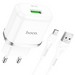 Адаптер питания Hoco N3 Special single port QC3.0 charger с кабелем MicroUSB (USB: 3.6-6.5V 3.0A/6.6-9V 2.0A/ 18W) Белый - фото 64749