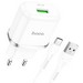 Адаптер питания Hoco N3 Special single port QC3.0 charger с кабелем Type-C (USB: 3.6-6.5V 3.0A/6.6-9V 2.0A/ 18W) Белый - фото 64759