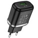 Адаптер питания Hoco N3 Special single port QC3.0 charger с кабелем Type-C (USB: 3.6-6.5V 3.0A/6.6-9V 2.0A/ 18W) Черный - фото 64764