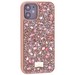 Чехол-накладка силиконовая со стразами SWAROVSKI Crystalline для iPhone 12 mini (5.4") Светло-коричневый №2 - фото 65124