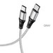 Дата-кабель Hoco X50 Type-C to Type-C Exquisito 100W charging data cable (20V-5A, 100Вт Max) 1.0 м Серый - фото 67820