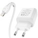 Адаптер питания Hoco N5 Favor dual port PD+QC 3.0 charger с кабелем Lightning to Type-C (USB: 5V max 3.0A/ 20Вт) Белый - фото 69170