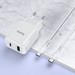 Адаптер питания Hoco N5 Favor dual port PD+QC 3.0 charger с кабелем Type-C to Type-C (USB: 5V max 3.0A/ 20Вт) Белый - фото 69180