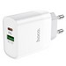 Адаптер питания Hoco C80A Rapido PD+QC 3.0 20W charger (USB: 5V max 3.1A/ 20Вт) Белый - фото 69508