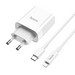 Адаптер питания Hoco C80A Rapido PD+QC 3.0 charger с кабелем Type-C to Lightning (USB: 5V max 3.1A/ 20Вт) Белый - фото 69553