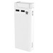 Аккумулятор внешний универсальный Hoco J62A-10000 mAh Jove table lamp mobile power bank (2USB, Micro USB, Type C: 5V-2A) Белый - фото 69590