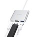 Переходник Hoco HB14 Easy use 3в1 Type-C to USB3.0/ HDMI 4K/ PD для MacBook Серебристый - фото 69636