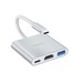 Переходник Hoco HB14 Easy use 3в1 Type-C to USB3.0/ HDMI 4K/ PD для MacBook Серебристый - фото 69637