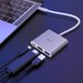 Переходник Hoco HB14 Easy use 3в1 Type-C to USB3.0/ HDMI 4K/ PD для MacBook Серебристый - фото 69638