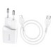 Адаптер питания Hoco N10 Starter single port PD20W+QC3.0 charger с кабелем Type-C to Lightning (USB: 5V max 3.1A/ 20Вт) Белый - фото 69672