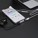Кабель Hoco LS 28 Lightning digital audio conversion cable (с разъемом для зарядки) (0.25м) Черный - фото 69819
