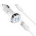 Разделитель автомобильный Hoco Z40 Superior dual port car charger с кабелем MicroUSB (2USB: 5V & 2.4A) Белый - фото 71756