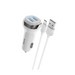 Разделитель автомобильный Hoco Z40 Superior dual port car charger с кабелем MicroUSB (2USB: 5V & 2.4A) Белый - фото 71757