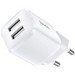 Адаптер питания Hoco N8 Briar dual port charger Apple&Android (2USB: 5V max 2.4A) Белый - фото 73933