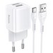 Адаптер питания Hoco N8 Briar dual port charger с кабелем Type-C (2USB: 5V max 2.4A) Белый - фото 73947