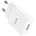 Адаптер питания Hoco N9 Especial single port charger Apple&Android (USB: 5V max 2.1A) Белый - фото 73959
