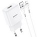 Адаптер питания Hoco N9 Especial single port charger с кабелем Lightning (USB: 5V max 2.1A) Белый - фото 73965