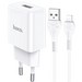 Адаптер питания Hoco N9 Especial single port charger с кабелем Lightning (USB: 5V max 2.1A) Белый - фото 73967