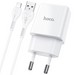 Адаптер питания Hoco N9 Especial single port charger с кабелем Lightning (USB: 5V max 2.1A) Белый - фото 73969