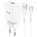 Адаптер питания Hoco N9 Especial single port charger с кабелем Type-C (USB: 5V max 2.1A) Белый - фото 73972