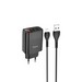 Адаптер питания Hoco C86A lllustrious charger с кабелем Lightning (2USB: 5V max 2.4A) с дисплеем Черный - фото 73992