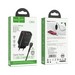 Адаптер питания Hoco C86A lllustrious charger с кабелем Lightning (2USB: 5V max 2.4A) с дисплеем Черный - фото 73994