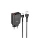 Адаптер питания Hoco C86A lllustrious charger с кабелем Type-C (2USB: 5V max 2.4A) с дисплеем Черный - фото 74002