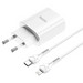 Адаптер питания Hoco N14 Smart Charging single port PD20W+QC3.0 charger с кабелем Type-C to Lightning (USB-C: 5V max 3A/ 20Вт) Белый - фото 74014