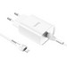 Адаптер питания Hoco N14 Smart Charging single port PD20W+QC3.0 charger с кабелем Type-C to Lightning (USB-C: 5V max 3A/ 20Вт) Белый - фото 74016