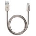 Дата-кабель USB Deppa Metal USB - MicroUSB алюминий D-72273 (1.2м) стальной - фото 75288