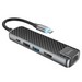 Переходник Hoco HB23 Easy view Type-C multifunction adapter HDMI+USB3.0+USB2.0 для MacBook Графитовый - фото 80685
