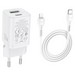 Адаптер питания Hoco N13 Bright PD30W+QC3.0 charger с кабелем Type-C to Lightning (USB: 5V max 3.0A/ 30Вт) Белый - фото 80862
