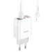 Адаптер питания Hoco C93A Easy charge 3-port digital display charger с кабелем Lightning (3USB: 5V max 3.4A) Белый - фото 81563