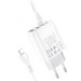 Адаптер питания Hoco C93A Easy charge 3-port digital display charger с кабелем Lightning (3USB: 5V max 3.4A) Белый - фото 81565