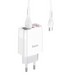 Адаптер питания Hoco C93A Easy charge 3-port digital display charger с кабелем Type-C (3USB: 5V max 3.4A) Белый - фото 81570