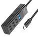 Переходник Hoco HB25 Easy mix 4-in-1 converter (Type-c to USB3.0 + USB 2.0x3) черный - фото 81650