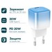 Адаптер питания Hoco C101A Single port PD 20W charger с кабелем Type-C to Lightning (Type-C: 5V max 3.0A/ 20Вт) Бело-голубой - фото 83123