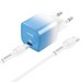 Адаптер питания Hoco C101A Single port PD 20W charger с кабелем Type-C to Lightning (Type-C: 5V max 3.0A/ 20Вт) Бело-голубой - фото 83124