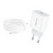 Адаптер питания BOROFONE BA38A Speedly PD+QC 3.0 fast Charger Type-C to Lightning (USB-C: 5V max 3.0A/ 20Вт) Белый - фото 83165
